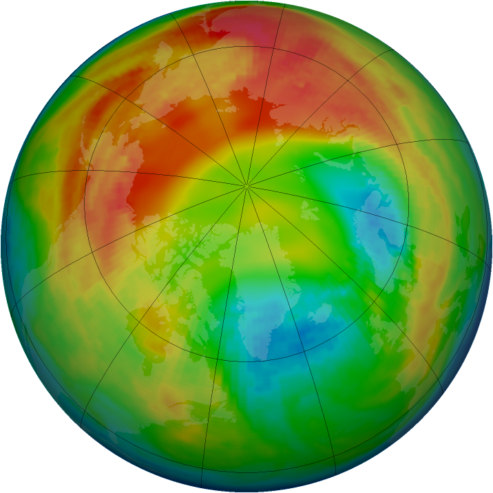 Arctic ozone map for 10 February 1983